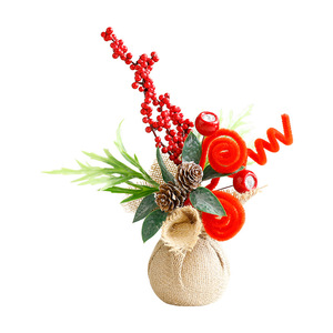 Nouvelles décorations de mini-sapins de Noël, plantes artificielles en pot, arrangement de scène en métal pour fêtes de fin d'année, décorations de bureau - Product Image 1