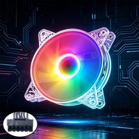 Ventilador de Escritorio QiuzAim RGB Iluminado de 120 mm, 6 Pines, Silencioso, 12025 LED, Enfriador de Aire para PC Gaming, Venta al Por Mayor
