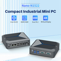 Mini PC Industrial Sin Ventilador N150 4K, Pantalla Dual HD, 2 LAN Gigabit, 8 USB, 2 COM, RS232, RS485, Computadora Integrada en Caja