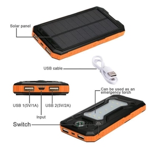 Original de emergencia powerbank luz panel solar 10000 mah cargador con 9pcs luces led y Brújula de banco de potencia - Product Image 3