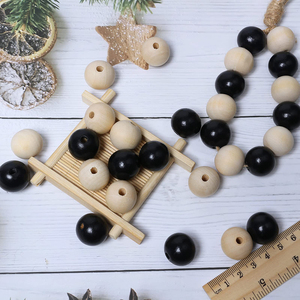 100Pcs 16mm <strong>Black</strong> Unfinished Wooden Loose Spacer <strong>Beads</strong> with 4mm Hole for Jewelry/ Garlands Making Home Decoration - Product Image 3