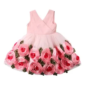 बच्चों के कपड़े बच्चों पोशाक गर्मियों जन्मदिन की पार्टी राजकुमारी फूल बुलबुला लड़कियों के कपड़े