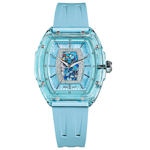Montres <span class=keywords><strong>TSAR</strong></span> BOMBA pour femmes, avec cristal saphir, résistantes à l'eau 3BAR, bracelet en caoutchouc tonneau - Product Image 4