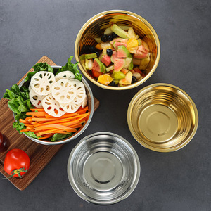 Stainless Steel Salad Bowl Gold Plated Creative Design For Party Hotel Use 151 - Product Image 1