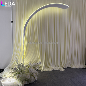 LEDA Fournitures de décoration pour événements intérieurs, nouveau design moderne, arche blanche en tissu LED avec fond métallique pour mariage - Product Image 2