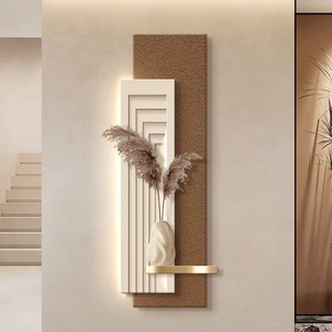 2025 Nueva pintura decorativa de pared de pasillo LED de gama alta Wabi Sabi textura de arenisca galería de arte decoración de pared Vertical - Product Image 3