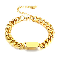Joyería de Moda, Pulseras Ajustables de Acero Inoxidable con Baño de Oro IP de 18k, Antideslustre, para Mujer