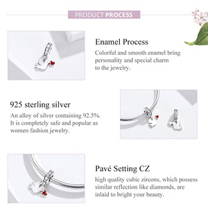 Pingente de Pomba Branca para Amante Mensagem de Amor Charme Compatível com Pulseira de Prata Original 925 Bijoux SCC1227 - Product Image 6