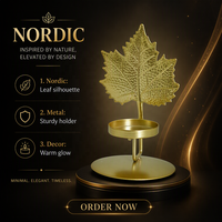 Support décoratif en fer pour bougie parfumée nordique, motif feuille d'érable, papillon, petite fleur, feuille de Ginkgo, feuille de Zong