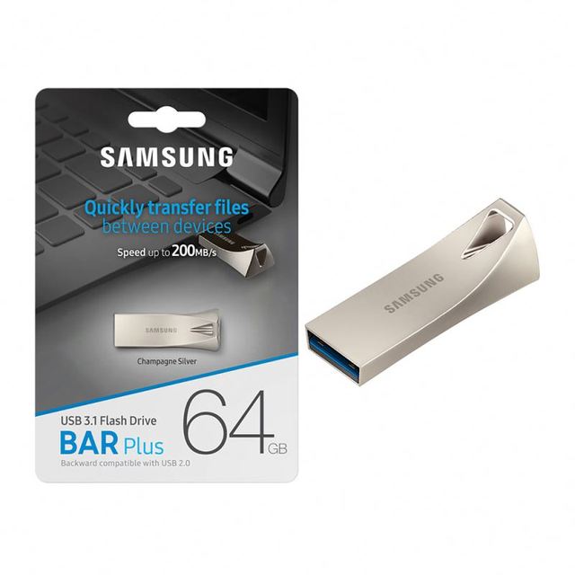 Free Shipping for SAMSUNG Bar Plus USB 3.1 Flash Drive 32GB 64GB 128GB 256GB USB Memory Stick 300MB/s Metal Pen Drive
