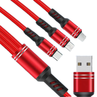 Câble de charge USB super rapide 3 en 1 de 1,2 m 6A pour Micro Type C USB vers Type C Câble de charge rapide USB