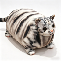 Porte-clés en peluche chat réaliste personnalisé OEM, chat gras imprimé en 3D avec votre design, en coton, tailles 30 cm et 50 cm