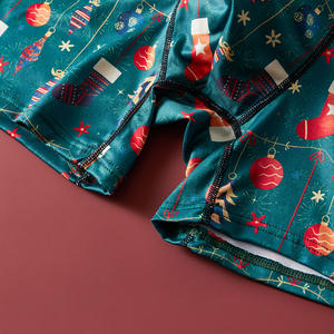 Noël imprimé respirant confortable hommes sous-vêtements tricotés boxeurs mi-hauteur avec longues jambes taille costume de sport pour garçons - Product Image 3