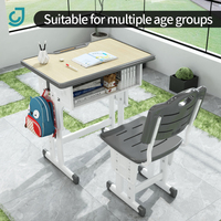Produits de vente chaude 2024 mobilier scolaire Table d'écriture en bois réglable en hauteur Table et chaise d'étude pour enfants