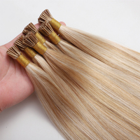 Extensions de cheveux blond miel à pointe I, à kératine, 100% cheveux humains Remy, double épaisseur, pré-collées, vente en gros pour salons