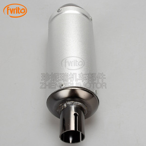 Silenciador de escape de aluminio Fvrit para motocicleta, 28 mm, plateado, para ATV todoterreno, sección trasera modificada con abrazadera y soporte de montaje - Product Image 3