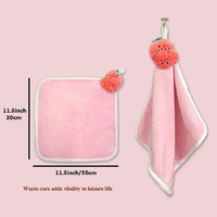 Serviette à main en microfibre extra douce, de qualité supérieure, séchage rapide, boucle de suspension, réutilisable, absorbante, anti-enfants, écologique, 30x30cm, dessin animé
