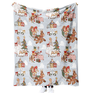 クリスマス漫画子供用毛布カスタマイズ印刷ホーム寝具投げキルト旅行毛布 - Product Image 3