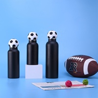 Bouteille d'eau isotherme en acier inoxydable à large ouverture pour sports de plein air, camping, avec couvercle en silicone en forme de ballon de football, personnalisable avec logo, vente en gros