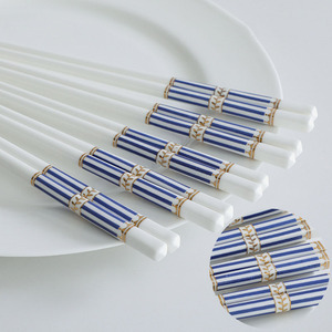 Baguettes japonaises en céramique, faciles à nettoyer, antibactériennes, pour la maison, en porcelaine saine, pour sushi, vaisselle, cadeaux - Product Image 2