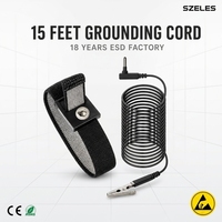 Bande antistatique de qualité industrielle avec cordon enroulé et pince crocodile |   Bracelet antistatique en métal ESD durable