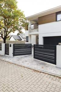 Système de <span class=keywords><strong>portail</strong></span> coulissant suspendu sans rail en aluminium et acier pour entrée principale de villa de luxe - Product Image 5