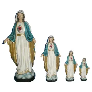 クラフトサプライヤー樹脂聖母マリアの置物リビングルームの家の装飾ミラグロサクリスチャンお土産カトリック宗教像