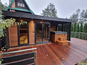 Sauna extérieur en bois massif de style moderne de 2025 avec poêle à sauna et fenêtres de tableau arrière - Product Image 3