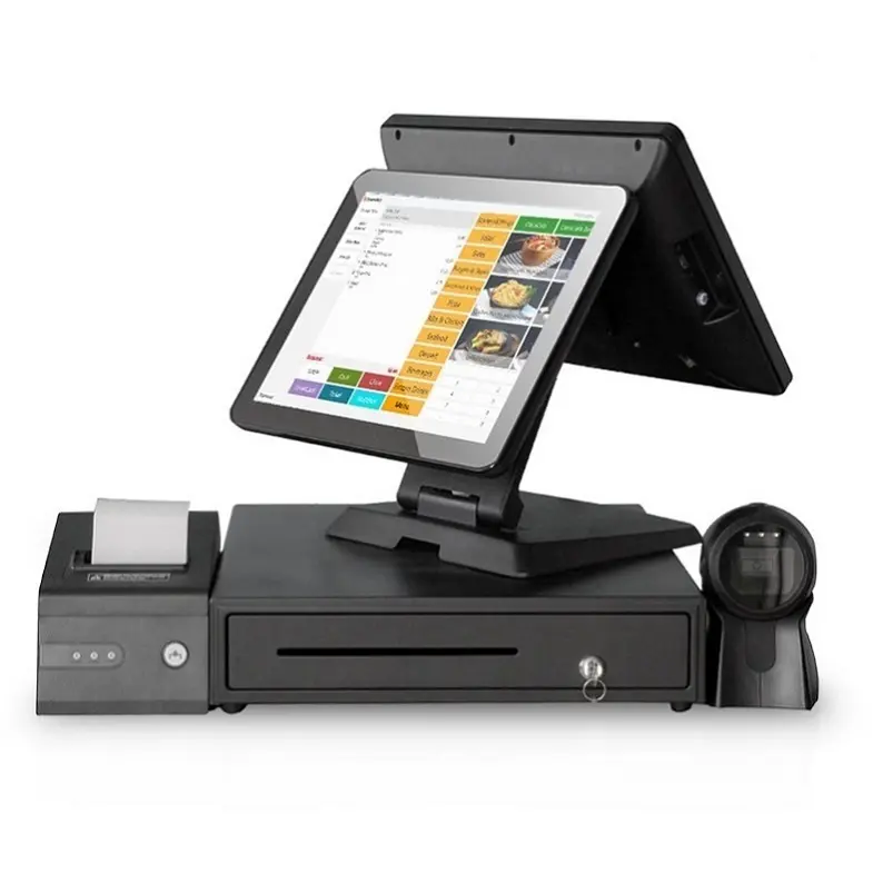 POS Core I3 15 inch Single Touch Screen Point of Sale System Machine All in One Cheap Cash Register Systems
