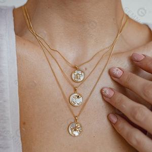 Gemnel en argent Sterling 925 plaqué or 18 carats, bijoux en nacre, signe du zodiaque, collier 12 constellations - Product Image 2