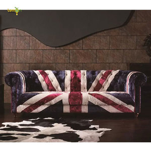 Union Jack Cheterfield Tufted Buttoned 2 Seater Patchwork <strong>Velvet</strong> <strong>Sofa</strong> Hotel Old Chesterfield <strong>Crushed</strong> <strong>Velvet</strong> Couch <strong>Sofa</strong> - Product Image 3