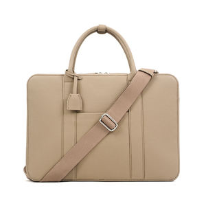 NOVOTE Bolso de Cuero Personalizado para Ordenador, Bolsa Portátil de Mano con Patrón de Lychee de Cuero Genuino para Hombre - Product Image 1