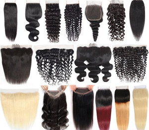 Closure en dentelle suisse 4x4 5x5 6x6 13x4 13x6, couleur naturelle, cheveux humains pré-épilés, ondulations profondes et lisses, avec baby hair frontal - Product Image 3