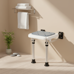 Chaise de douche murale pliable en aluminium robuste Banc de sécurité pour salle de bain pour personnes âgées handicapées Utilisation médicale à l'hôpital Mateside - Product Image 6