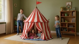 Carpa de Juego Infantil Plegable y Portátil, Diseño de Castillo, de <span class=keywords><strong>Tela</strong></span> Suave, para el Hogar y Campamentos al Aire Libre, Juguete Deportivo para <span class=keywords><strong>Niños</strong></span> - Product Image 4