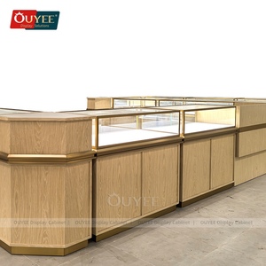 Armoire à bijoux de luxe en <span class=keywords><strong>bois</strong></span> <span class=keywords><strong>avec</strong></span> comptoir de boutique de bijoux armoire de rangement de bijoux <span class=keywords><strong>avec</strong></span> miroir îlot de verre sans danger pour les bijoux - Product Image 3