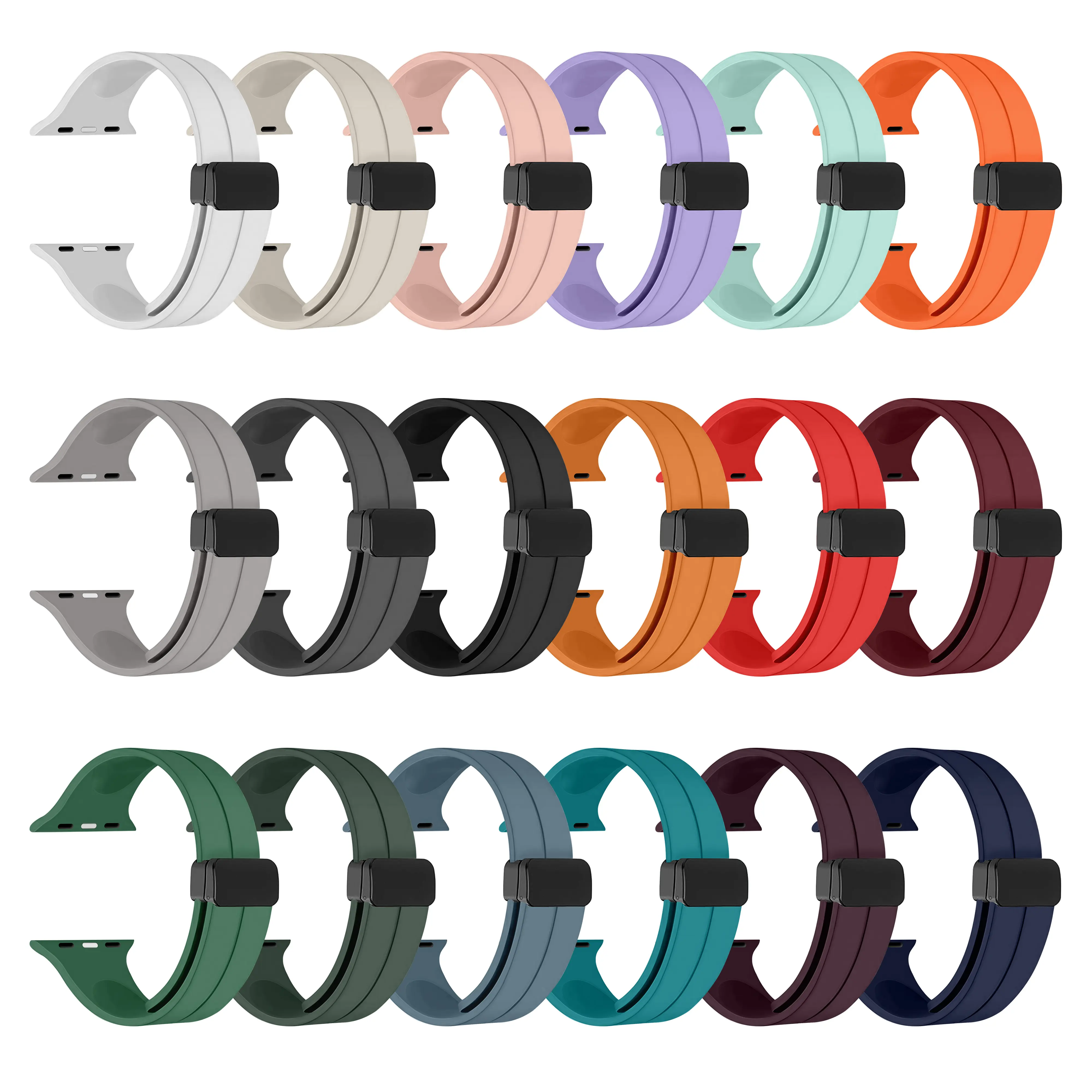 RYB Silicone Magnetic Band for Apple Watch Ultra 2 49mm  Sport Silicone Replacement Magnetic Strap for Apple Watch Series 9 8 7