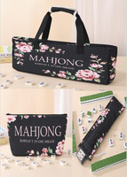 Sac de transport pliable pour Mahjong américain, sac fourre-tout de luxe moderne avec lettres imprimées, ensemble de Mahjong 3 pièces, sac de rangement grande capacité