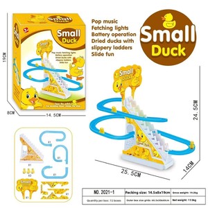 Giocattolo per Bambini Anatroccolo Elettrico Giallo che Sale <span class=keywords><strong>le</strong></span> Scale e Scivola con Musica e Luci - Product Image 6