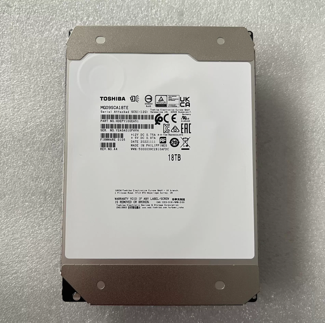 18TB Internal for High Capacity Enterprise Mechanical HDD MG09SCA18TE SATA 3.0 6Gb/s 7200RPM 512MB Cache High Reliability