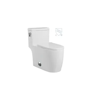 China Supply Sanitary Ware Bathroom Side Flushing Washdown One Piece WC Toilets Sets Bathroom Ceramic WC