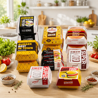 Boîtes en papier frites imprimées personnalisées recyclées à emporter emballage pour fast-food burger hamburger