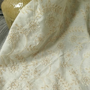 Tissu en viscose, <span class=keywords><strong>lin</strong></span> et coton, broderies 3D de branches et de fleurs, pour vêtements, thobe, matelas, canapé - Product Image 4