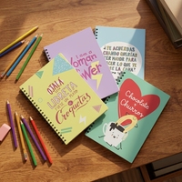 Carnet à spirale avec illustration de dessin animé, couverture personnalisée imprimée, bloc-notes ligné coloré pour la rentrée scolaire