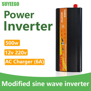 SUYEEGO UPS de Onda Sinusoidal Modificada 500W 12V a CA 220V para Coche, Carga Rápida y Silenciosa de Batería 6A, Fuente de Alimentación - Product Image 3