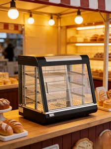 Vitrina de Vidrio Curvo con Calefacción, Capacidad de 150L, Calefacción por Convección, Rango de Temperatura de 85-100°C, Ahorro de Energía A++, para Catering - Product Image 3