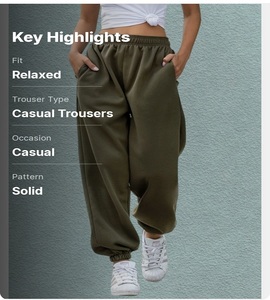 Pantalon de survêtement décontracté pour femme, imperméable, anti-plis, taille haute, pour l'hiver, délavé, confortable, pour le quotidien - Product Image 2