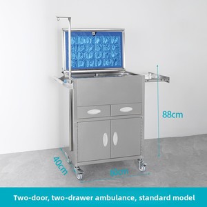 Carro de Rescate Médico ABS para Ambulancias y Hospitales, Construcción de Acero y Plástico, para Infusión, Anestesia y Suministro de Medicamentos, de Larga Duración - Product Image 5