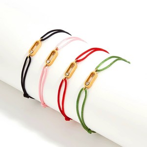 FY moda bilezik ve bilezikler erkekler kadınlar bağlantılı Twisted 3 çember yüzükler U şekli Vachette toka kolye ayarlanabilir dize bilezik - Product Image 4