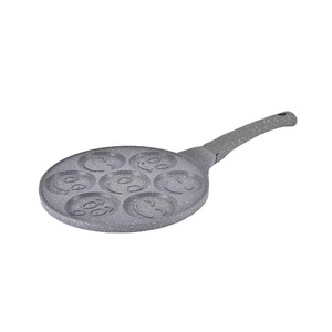 Customized Seven Hole Smiley Face Maifan Stone Frying Pan Nonstick Round Breakfast <b>Cookware</b> DGP 26 Yongkang Origin - Product Image 3